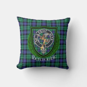 Cojín Decorativo Abercrombie Scottish Clan Tartan & Escudo