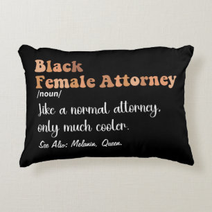 Cojín Decorativo Abogada Negra Divertida Definición Abogados
