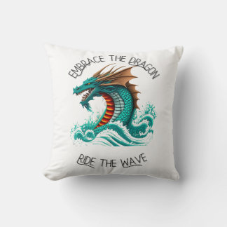 Cojín Decorativo "Abraza el Dragón, anda la Ola".