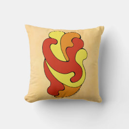Cojín Decorativo Abrazando curvas (amarillas, rojas, Naranjas) Tira