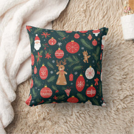 Cojín Decorativo Abrazando el espíritu navideño, Feliz Navidad