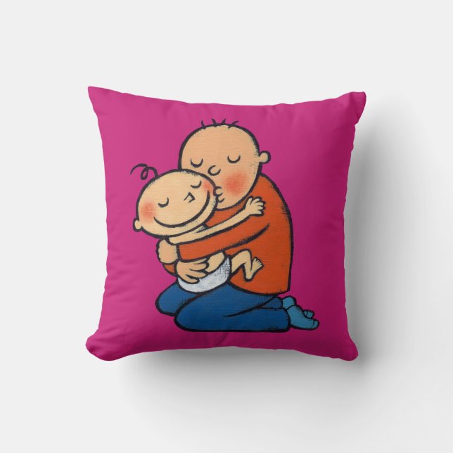 Cojín Decorativo Abrazo del papá y del bebé (Anverso)