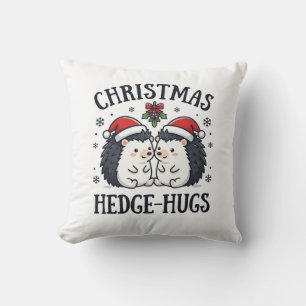 Cojín Decorativo Abrazos de Navidad Erizo Lindo Diseño de Vacacione