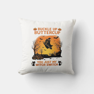 Cojín Decorativo Abróchense Buttercup Halloween Fantasma Bruja Somb