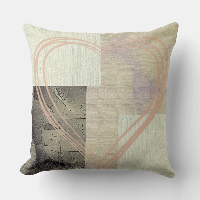 Cojín Decorativo Abrstract Moderno Blanco Y Gris (Anverso)