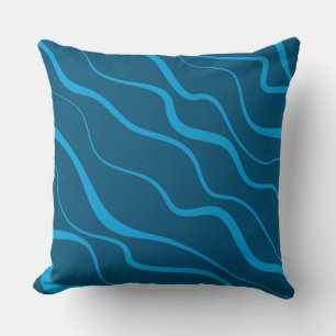 Cojín Decorativo Absorción de ondas azules, simples, modernas y fre