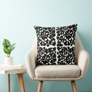Cojín Decorativo Abstracción de celdas Negro blanco