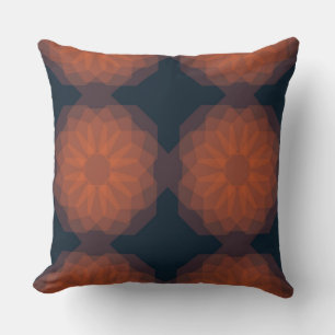 Cojín Decorativo abstracción de flor geométrica moderna y naranja