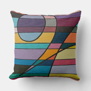 Cojín Decorativo Abstracción geométrica con franjas y curvas audace