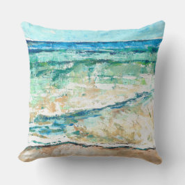 Cojín Decorativo Abstract Beach Verde azulada Waves