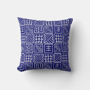 Cojín Decorativo Abstract Blue Batik Pillow