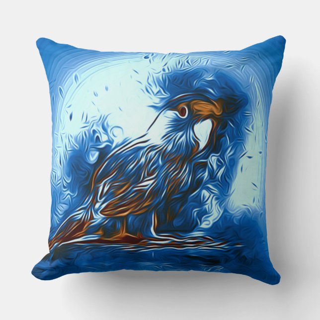 Cojín Decorativo Abstract Blue Parrot Declow Pillow (Anverso)