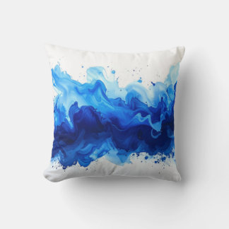 Cojín Decorativo Abstract blue watercolor splash on white backgroun