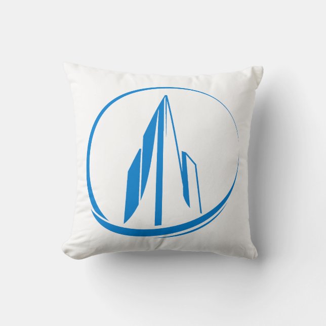 Cojín Decorativo Abstract Building Peak Cityscape Circle (Anverso)