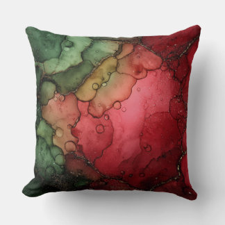 Cojín Decorativo Abstract Christmas Pillow – Modern Red & Green