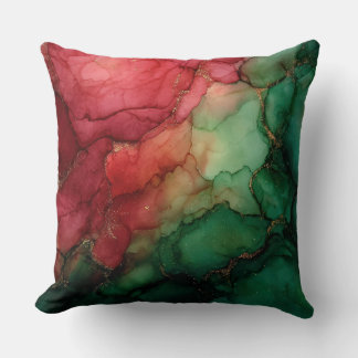 Cojín Decorativo Abstract Christmas Pillow – Modern Red & Green