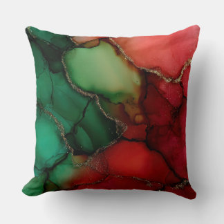Cojín Decorativo Abstract Christmas Pillow – Modern Red & Green