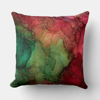 Cojín Decorativo Abstract Christmas Pillow – Modern Red & Green