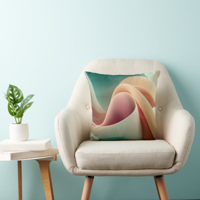 Cojín Decorativo Abstract Drapery with Pastel Gradient Flow (Silla)