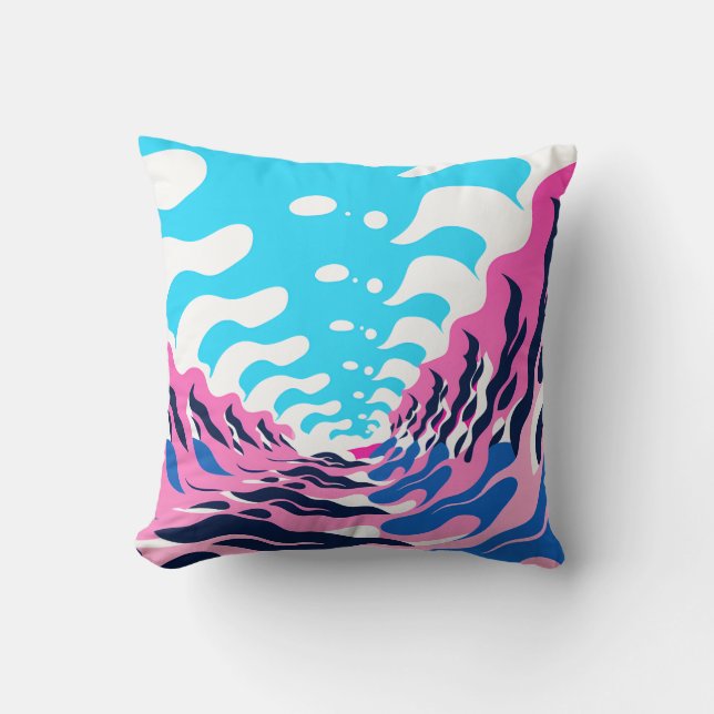 Cojín Decorativo Abstract Dream Wave – Vibrant Surreal Flow (Anverso)