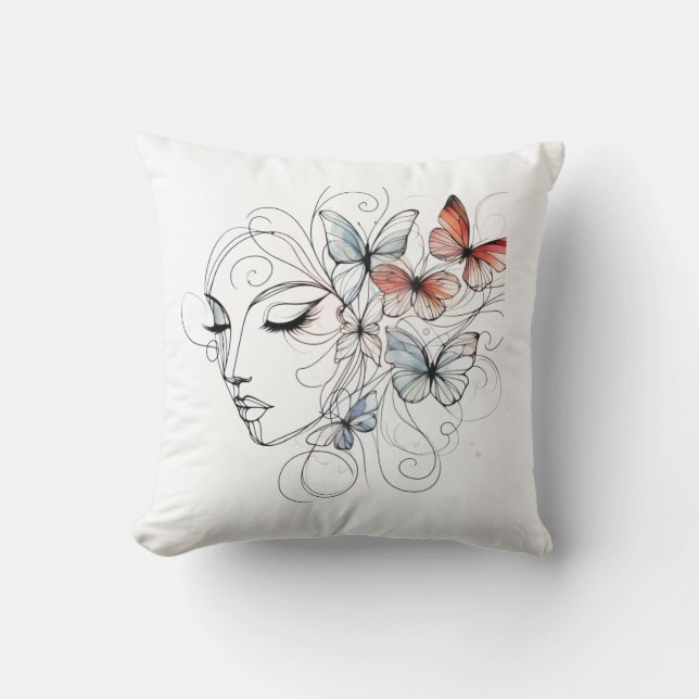 Cojín Decorativo Abstract Female Art Throw Pillow (Anverso)