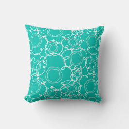 Cojín Decorativo Abstract Floral Matrix (Teal) Fine Art