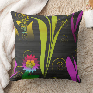 Cojín Decorativo Abstract Floral with Spirals 1