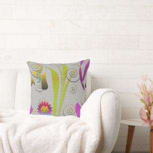 Cojín Decorativo Abstract Floral with Spirals 2