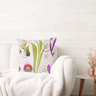 Cojín Decorativo Abstract Floral with Spirals 6