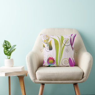 Cojín Decorativo Abstract Floral with Spirals 6