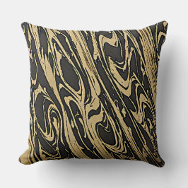 Cojín Decorativo Abstract Fluid Art - Black Marble Effect