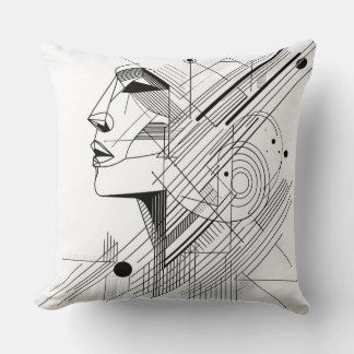 Cojín Decorativo Abstract Geometric Face