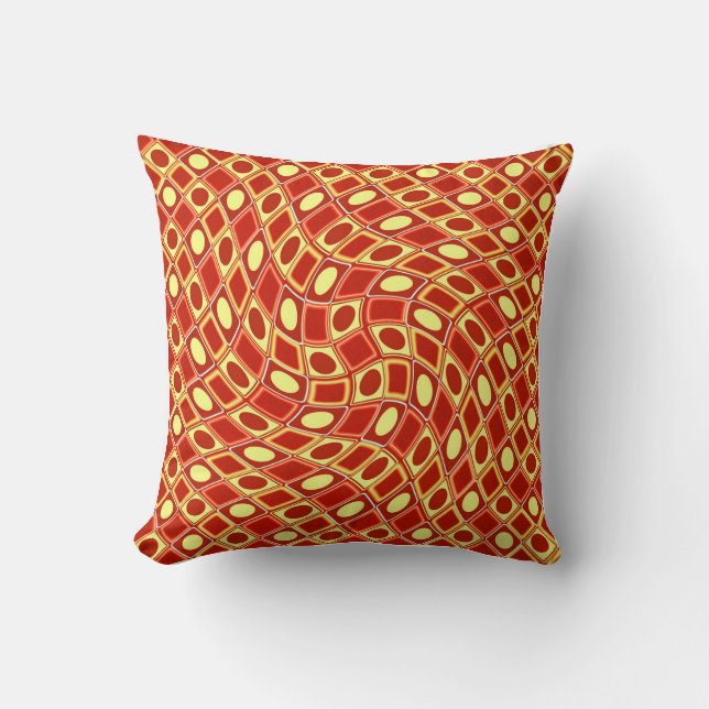 Cojín Decorativo Abstract geometric swirl retro pattern in red  (Anverso)