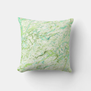Cojín Decorativo Abstract Greenery Vivid Mint Blue Marble Luxury