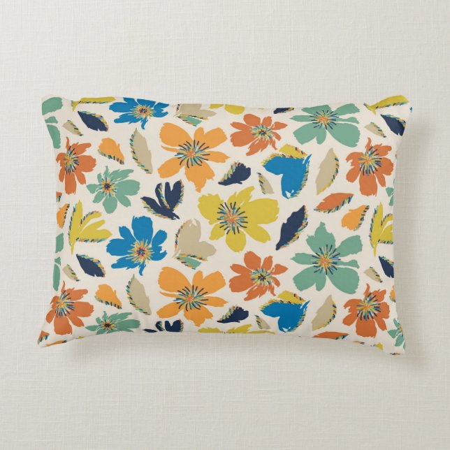Cojín Decorativo Abstract Hand-Drawn Boho Floral Pattern (Reverso)