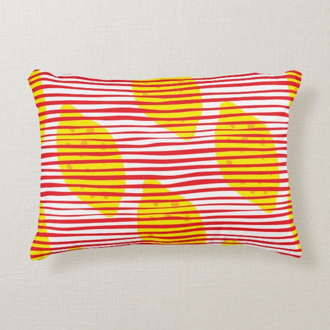 Cojín Decorativo Abstract lemon with leaf seamless pattern. Hand dr (Anverso)