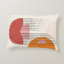 Abstract Line Arch Dots fish Pillow 16" x 12"