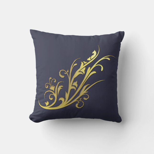 Cojín Decorativo Abstract Luxury Faux Gold Flower (Anverso)
