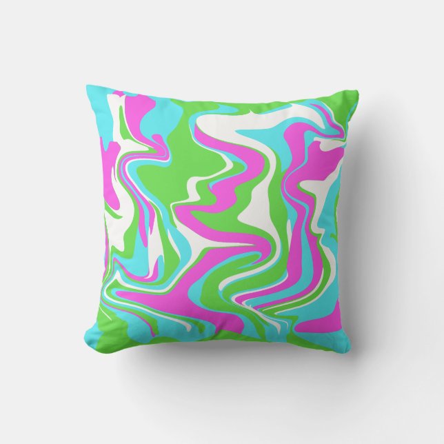 Cojín Decorativo Abstract Marble Swirl Texture - Spring Tones  (Anverso)