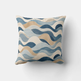 Cojín Decorativo Abstract Modern Ocean Wave Pattern Coastal Blue Be