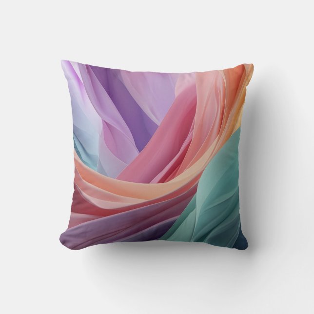 Cojín Decorativo Abstract Pastel Fabric Waves  (Anverso)