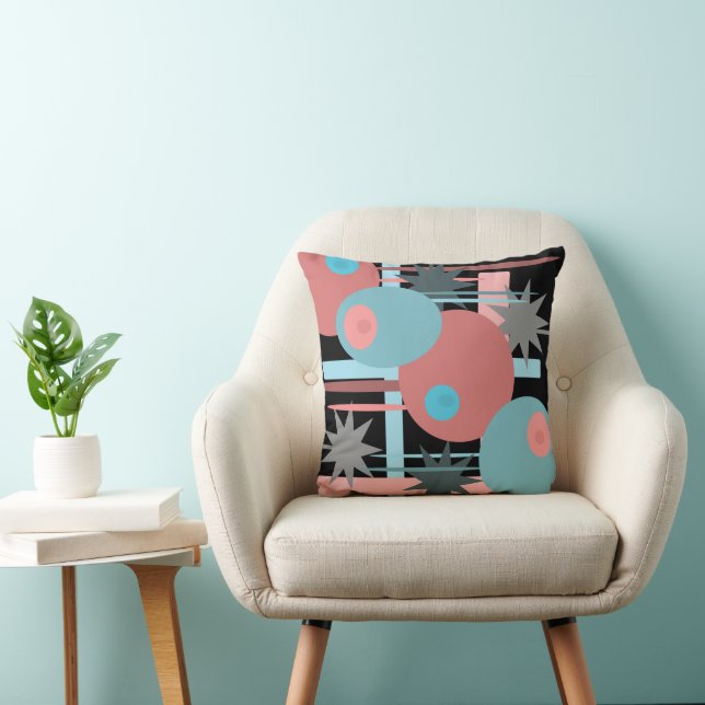 Cojín Decorativo Abstract Peach y Blue (Silla)