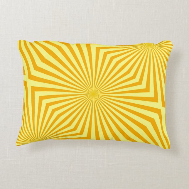 Cojín Decorativo Abstract Retro Bright Yellow Sunbeam Pattern (Reverso)