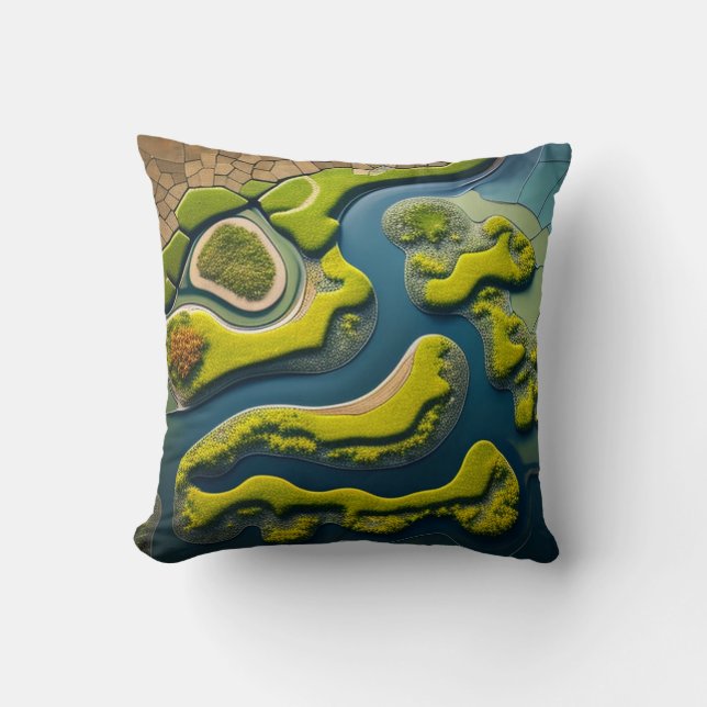 Cojín Decorativo Abstract River Estuary (Anverso)