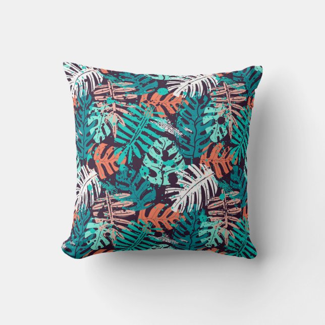 Cojín Decorativo Abstract seamless tropical leaves pattern. Creativ (Anverso)