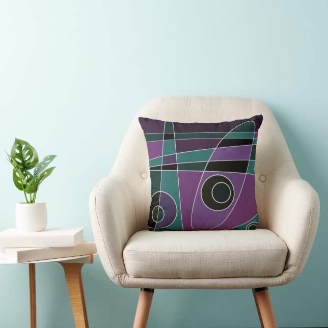 Cojín Decorativo Abstract Surfing Verde azulada Purple (Silla)