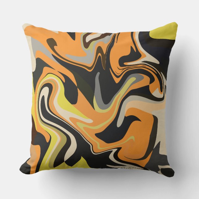 Cojín Decorativo Abstract Swirling Pattern in Earthy Tones (Anverso)