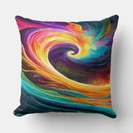 Cojín Decorativo Abstract Vibrant Wave Throw Pillow