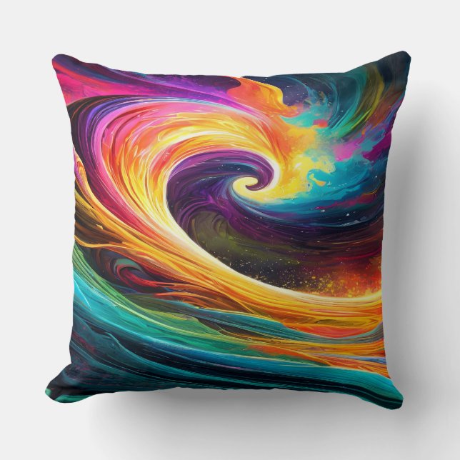 Cojín Decorativo Abstract Vibrant Wave Throw Pillow (Anverso)