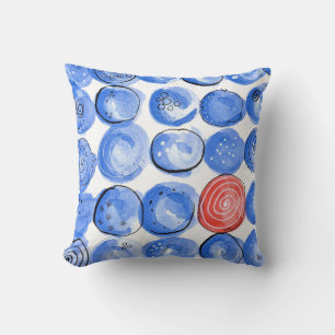 Cojín Decorativo Abstract Watercolor Blue Dots